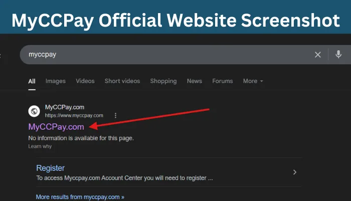 MyCCPay Official Website Screenshot MyCCPay Official Website Screenshot